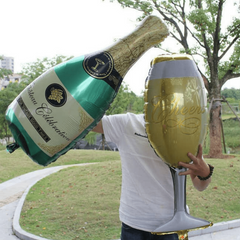 2pcs Champagne and Cup Beer Glass Foil Balloons for Parties Events
