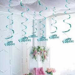 6pcs Spiral Decoration Charm Birthday Party Room Decor