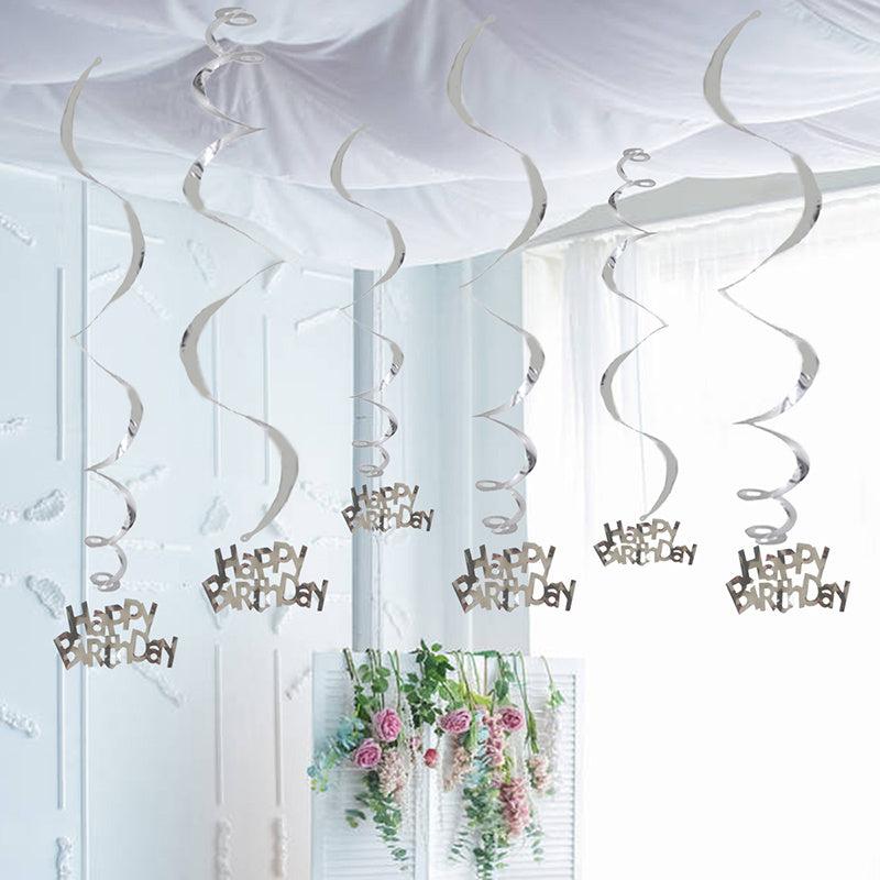 6pcs Spiral Decoration Charm Birthday Party Room Decor