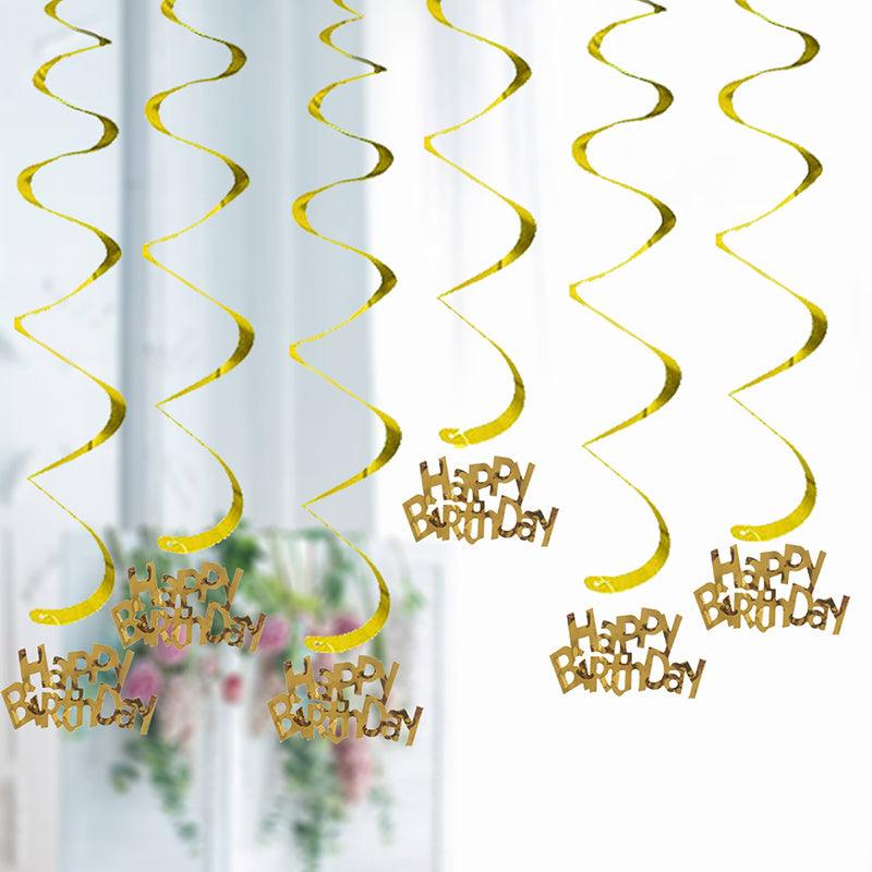 6pcs Spiral Decoration Charm Birthday Party Room Decor