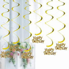 6pcs Spiral Decoration Charm Birthday Party Room Decor