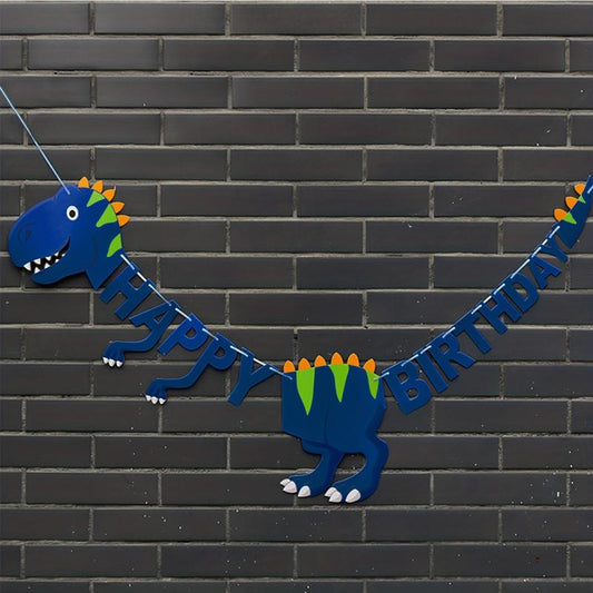 Dinosaur Birthday Flag Decoration DIY Set