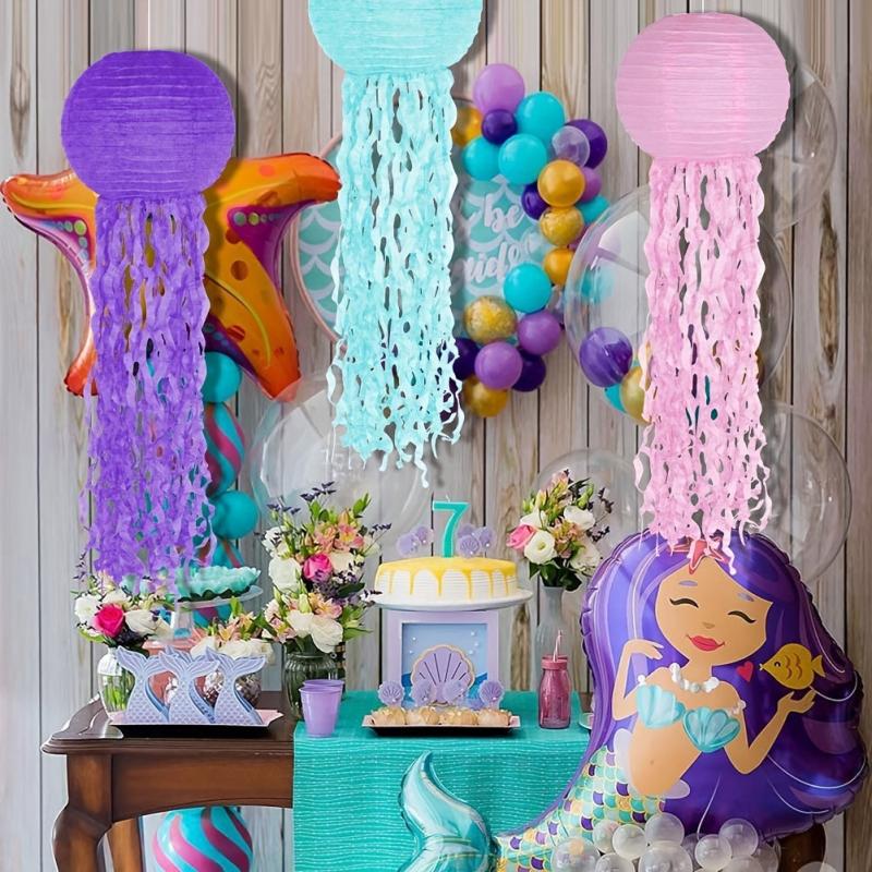 6pcs Jelly Fish Paper Lanterns Hanging Lanterns