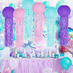 6pcs Jelly Fish Paper Lanterns Hanging Lanterns