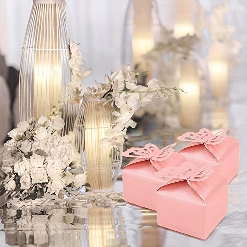 10pcs Hollow Butterfly Gift Paper Box Wedding Party Favors