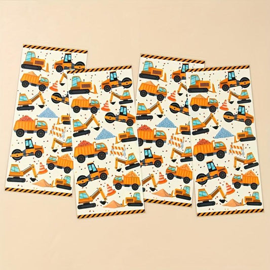 20pcs Construction Watercolor Candy Bag Engineering Excavator Loot Bags