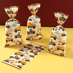 20pcs Construction Watercolor Candy Bag Engineering Excavator Loot Bags