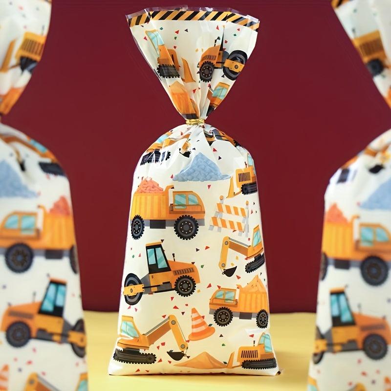 20pcs Construction Watercolor Candy Bag Engineering Excavator Loot Bags