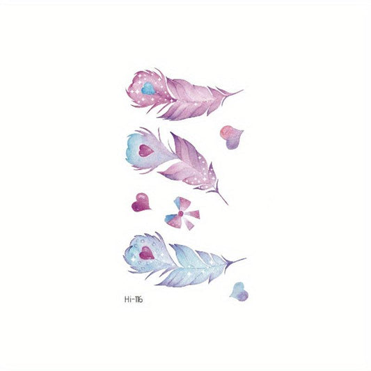 Glow Feather Wings Tattoo Sticker for Music Festivals