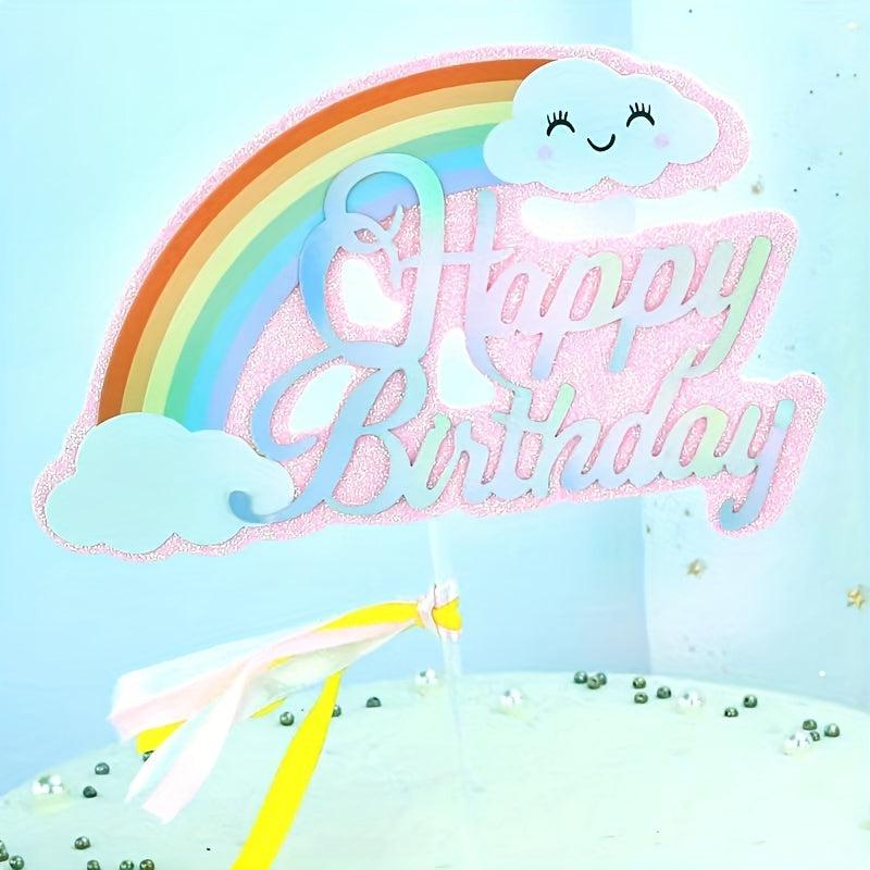 Rainbow Cake Topper Birthday Party Decor