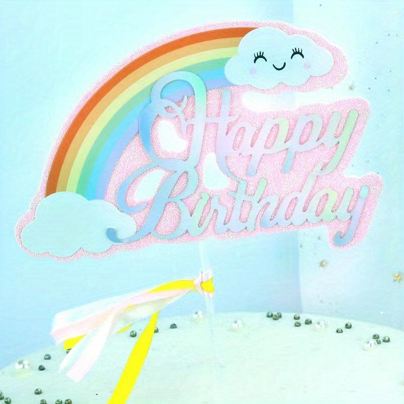 Rainbow Cake Topper Birthday Party Decor