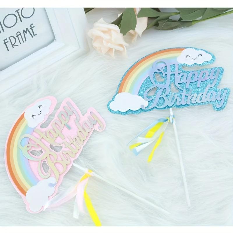 Rainbow Cake Topper Birthday Party Decor