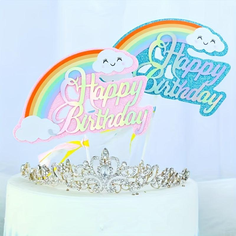 Rainbow Cake Topper Birthday Party Decor