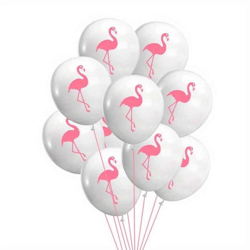 10pc Hawaiian Party Summer Beach Theme Balloons Monstera Palm Leaves