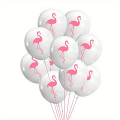 10pc Hawaiian Party Summer Beach Theme Balloons Monstera Palm Leaves