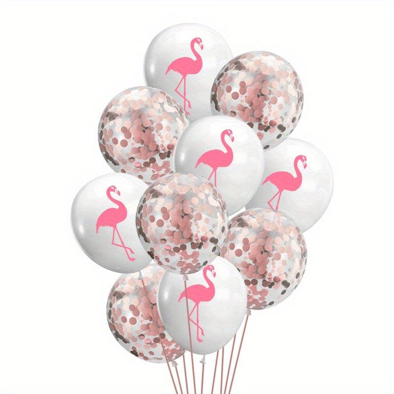 10pc Hawaiian Party Summer Beach Theme Balloons Monstera Palm Leaves