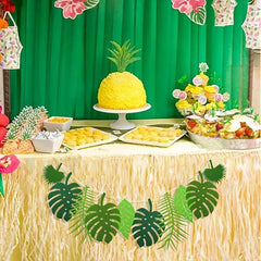 Turtle Leaf Banner Happy Summer Birthday Safari Jungle Party Decor