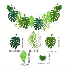 Turtle Leaf Banner Happy Summer Birthday Safari Jungle Party Decor