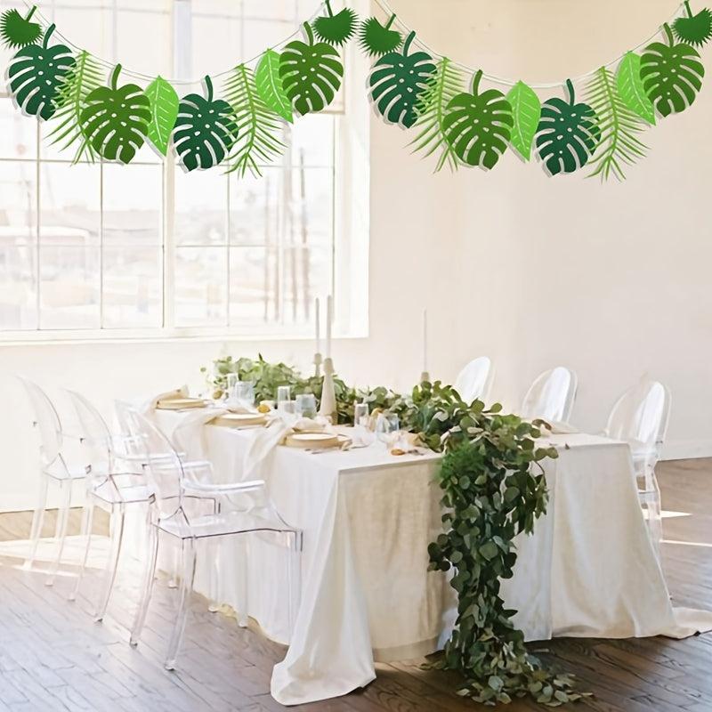 Turtle Leaf Banner Happy Summer Birthday Safari Jungle Party Decor