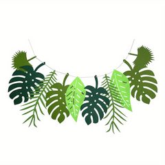 Turtle Leaf Banner Happy Summer Birthday Safari Jungle Party Decor