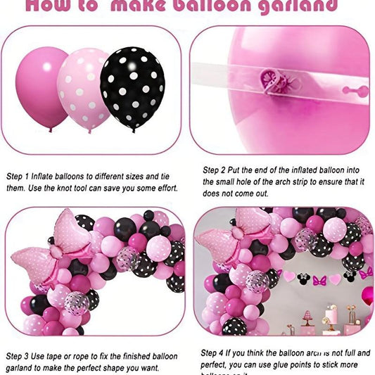 143pcs Pink Balloon Party Set Girl Birthday Decoration Supplies