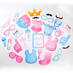 25pcs Shower Party Photo Booth Props Birthday Party Decoration Set DIY Props