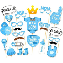 25pcs Shower Party Photo Booth Props Birthday Party Decoration Set DIY Props