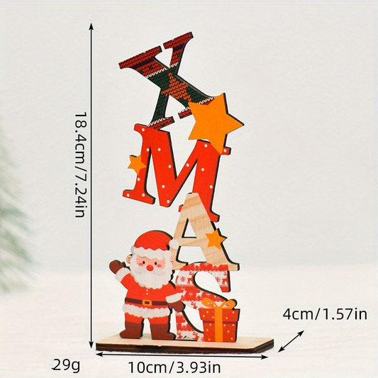 Christmas Wooden Santa Letter Tabletop Ornaments Gift