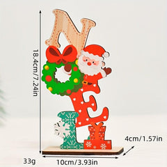 Christmas Wooden Santa Letter Tabletop Ornaments Gift