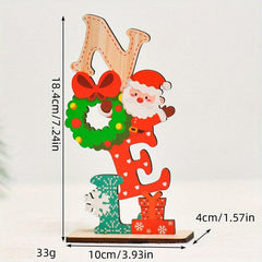 Christmas Wooden Santa Letter Tabletop Ornaments Gift