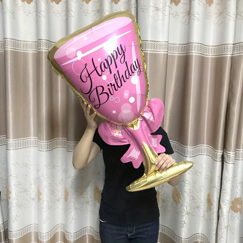 2pcs Champagne Glass Balloon Birthday Party Decoration