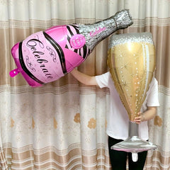 2pcs Champagne Glass Balloon Birthday Party Decoration