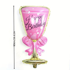 2pcs Champagne Glass Balloon Birthday Party Decoration