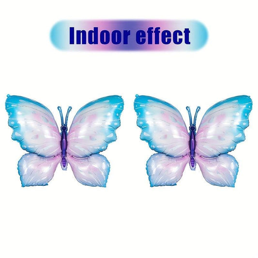 2pcs Large Butterfly Aluminum Foil Balloons Colorful Butterfly Balloon
