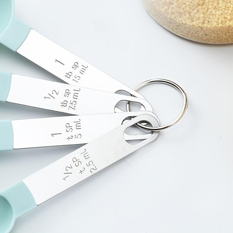 8pcs Stainless Steel Measuring Spoon and Cup Set with Scale for Baking