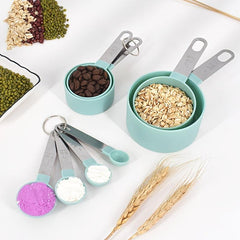 8pcs Stainless Steel Measuring Spoon and Cup Set with Scale for Baking