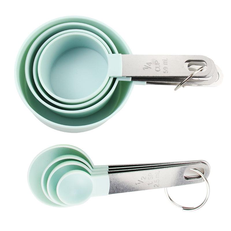 8pcs Stainless Steel Measuring Spoon and Cup Set with Scale for Baking