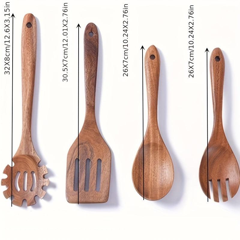 Wooden Utensil Set 11pcs For Cooking Safety Non Stick Utensils Set