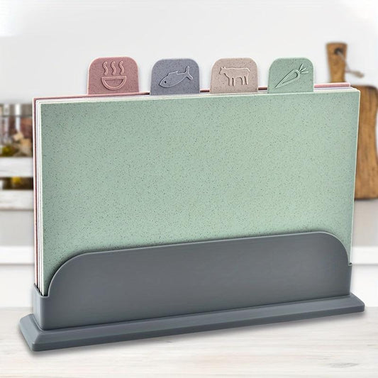 4pcs Wheat Straw Chopping Board Set