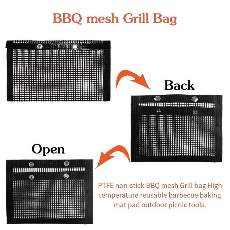Non stick BBQ Bag Reusable High Temp PTFE Teflon Baking Grid Bag