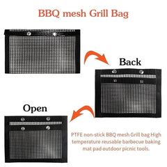Non stick BBQ Bag Reusable High Temp PTFE Teflon Baking Grid Bag