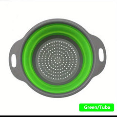 Silicone Kitchen Drain Basket, Retractable Fruit & Vegetable Washing Basket