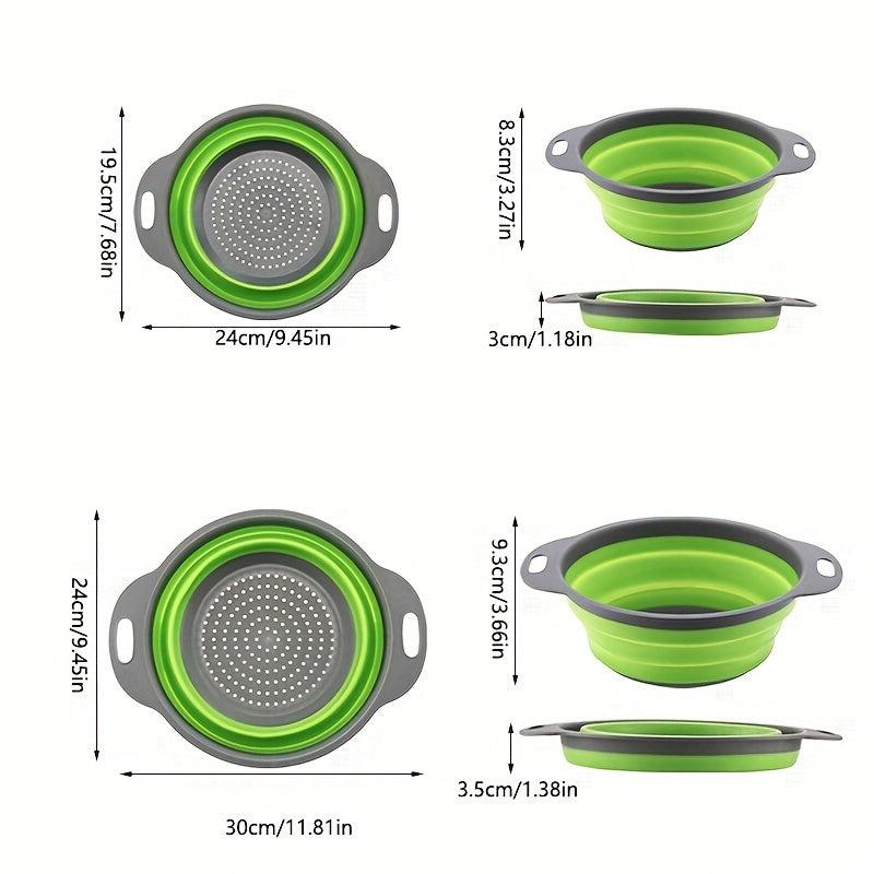 Silicone Kitchen Drain Basket, Retractable Fruit & Vegetable Washing Basket