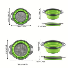 Silicone Kitchen Drain Basket, Retractable Fruit & Vegetable Washing Basket