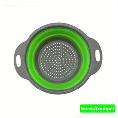 Silicone Kitchen Drain Basket, Retractable Fruit & Vegetable Washing Basket