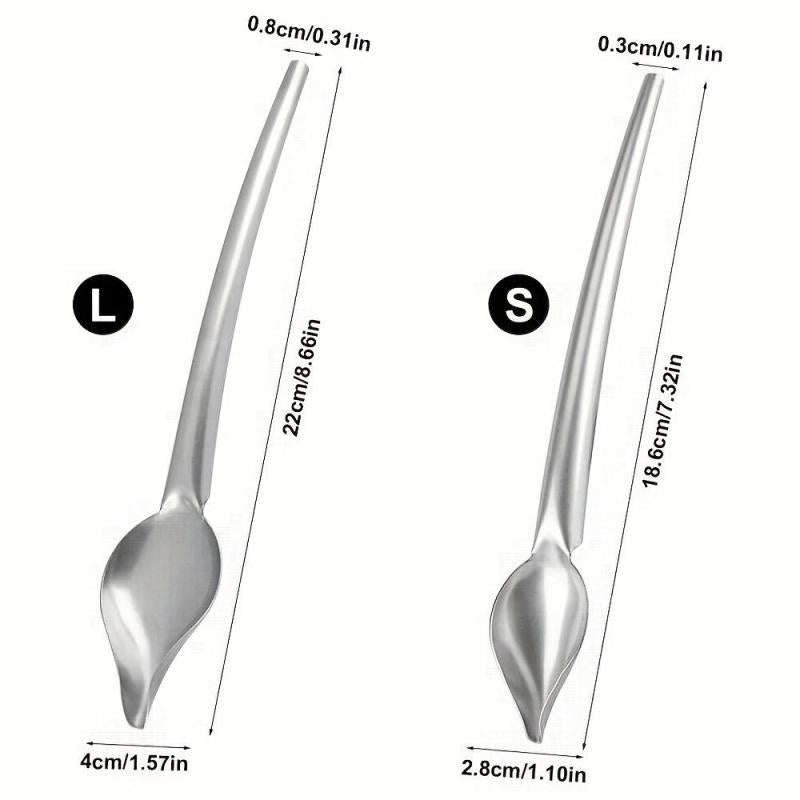 2pcs Stainless Steel Drizzle Spoon Decorating Spoons Reusable Pencil Spoon