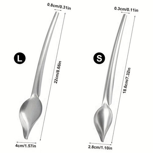 2pcs Stainless Steel Drizzle Spoon Decorating Spoons Reusable Pencil Spoon