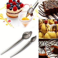 2pcs Stainless Steel Drizzle Spoon Decorating Spoons Reusable Pencil Spoon