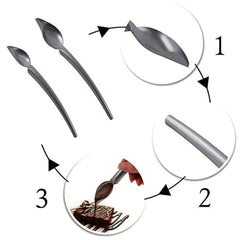 2pcs Stainless Steel Drizzle Spoon Decorating Spoons Reusable Pencil Spoon