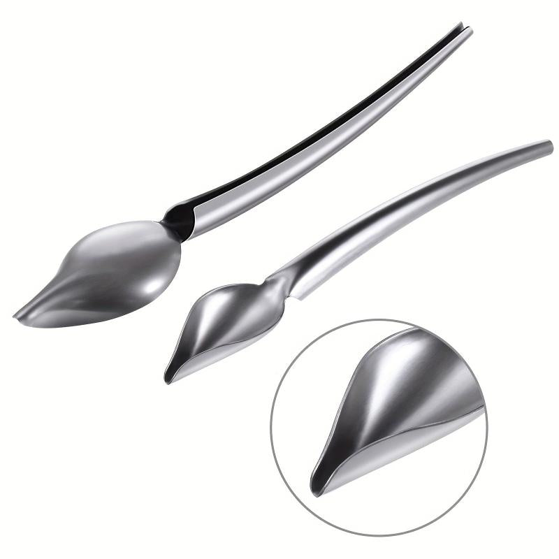 2pcs Stainless Steel Drizzle Spoon Decorating Spoons Reusable Pencil Spoon